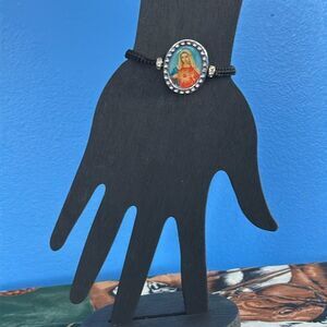 Virgin Mary Charm Bracelet Drawstring Adjustable Faith Jewelry